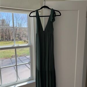 Abercrombie V-Neck Maxi Dress with Tie Shoulder